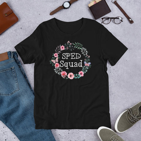 Image of SPED Squad Floral Short-Sleeve Unisex T-Shirt, Floral T-shirt For Women