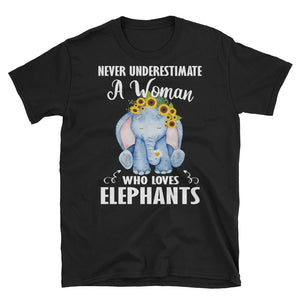 Funny Never Underestimate A Woman Who Loves Elephants Short-Sleeve Unisex T-Shirt, Elephants Lover Shirt