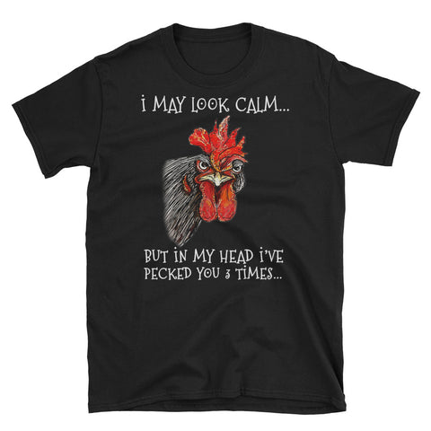 Image of I May Lock Calm Short-Sleeve Unisex T-Shirt, Farmer Life Shirt, Funny Chicken Shirt
