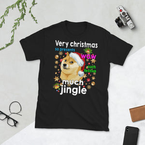Christmas Doge Meme Very Christmas Gift For Dog Lover Short-Sleeve Unisex T-Shirt