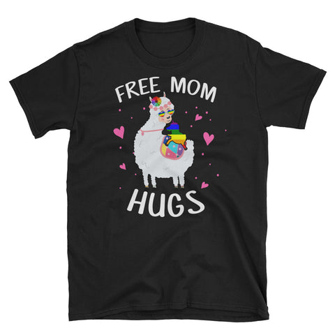 Image of Free Mom Hug Llama Short-Sleeve Unisex T-Shirt, Cute Llama Shirt, Llama Mom Shirt