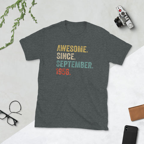 Image of Awesome Since September 1956 63rd Birthday Gift Short-Sleeve Unisex T-Shirt