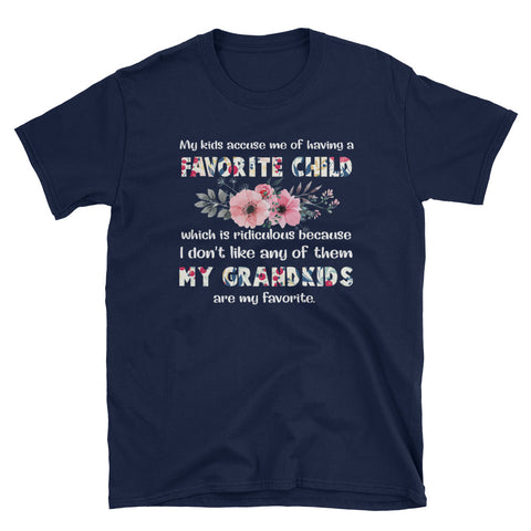 Image of Funny Grandma Shirt My Grandkids Are My Favorite Short-Sleeve Unisex T-Shirt