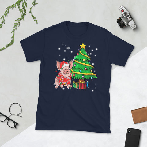 Image of Pig Christmas Matching Family Group Christmas Short-Sleeve Unisex T-Shirt