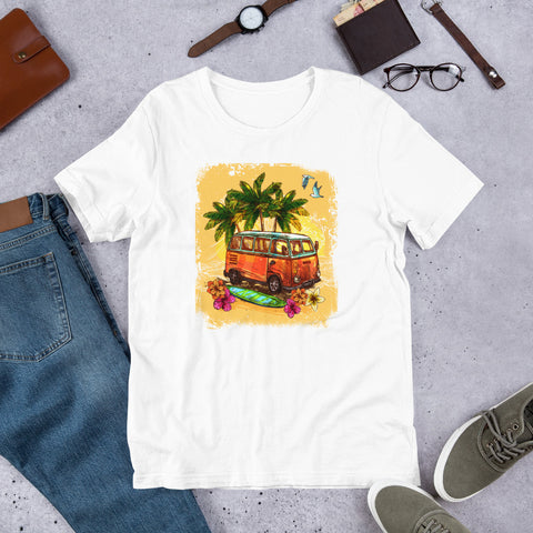 Image of Watercolor Summer Vacation Short-Sleeve Unisex T-Shirt, What's Up Beach Premium T-shirt