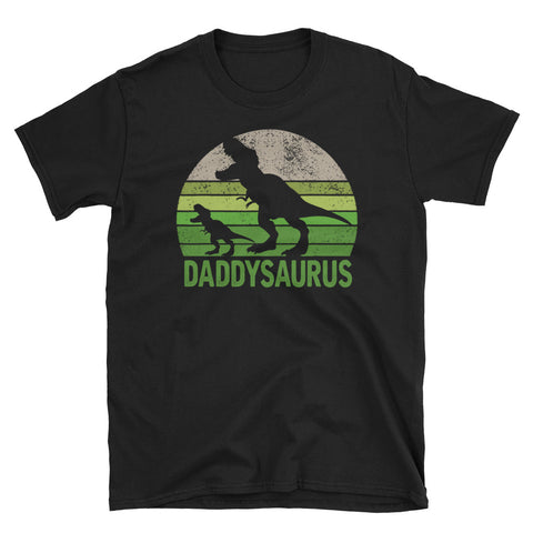 Image of Retro DaddySaurus Short-Sleeve Unisex T-Shirt, Dinorsau T-rex Daddy Shirt, New Daddy Shirt, Funny Shirt For Dad