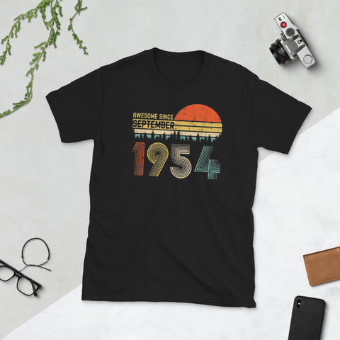 Image of Awesome Since September 1954 65th Birthday Gift 65 Yrs Old Short-Sleeve Unisex T-Shirt