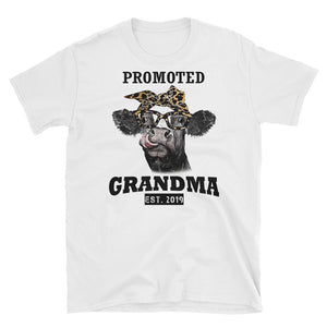 Promoted To Grandma Est 2019 Short-Sleeve Unisex T-Shirt, Grandma Heifer Gift. Farmer Life Women Shirt