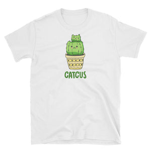Cute Catcus Cactus Cat Short-Sleeve Unisex T-Shirt, Cactus Lover Shirt, Cat Lover Shirt