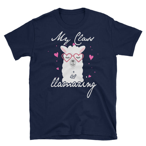Image of My Class Is Llamazing Short-Sleeve Unisex T-Shirt, Funny Llama Shirt For Teacher, Cute Teacher Gift