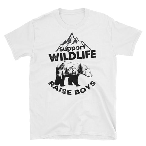 Image of Support Wildlife Raise Boys Short-Sleeve Unisex T-Shirt, T shirt  For Mom Dad Mother Parents