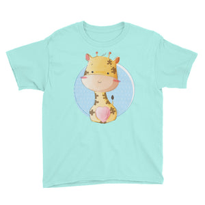 Cute Baby Giraffe Youth Short Sleeve T-Shirt, Funny Giraffe Shirt For Kids