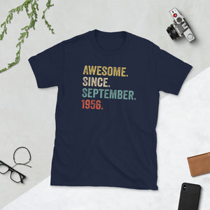Awesome Since September 1956 63rd Birthday Gift Short-Sleeve Unisex T-Shirt