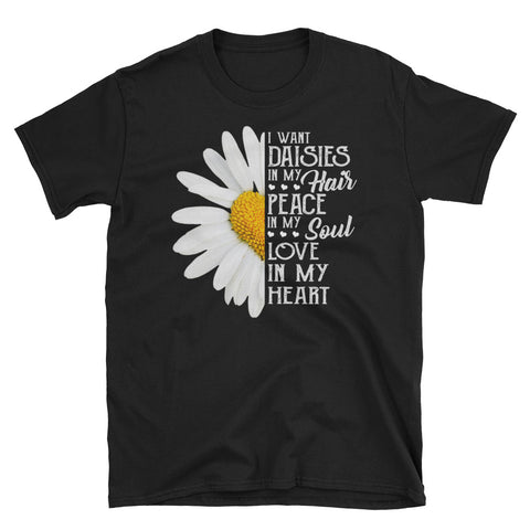 Image of I Want Daises Short-Sleeve Unisex T-Shirt, Flowers Shirt For Women