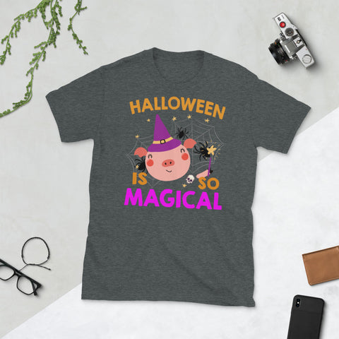 Image of Halloween Witch Pig Halloween Is So Magical Short-Sleeve Unisex T-Shirt