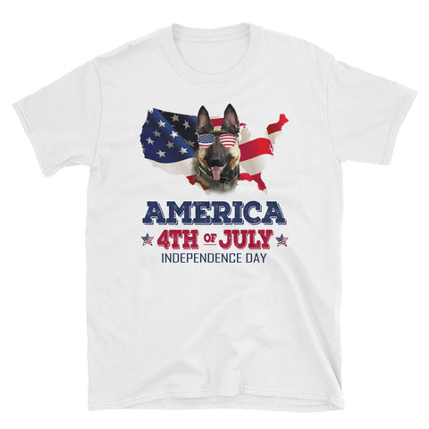 Image of German Shepherd America 4Th Of July Independence Day Short-Sleeve Unisex T-Shirt For Men and Women
