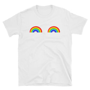 Funny Gay Les Pride Rainbow Boobs LGBT Pride Short-Sleeve Unisex T-Shirt, LGBT Day Shirt, LGBT Pride Month