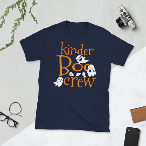 Image of Kinder Boo Crew Kinder Crew Halloween Ghost Cute Short-Sleeve Unisex T-Shirt