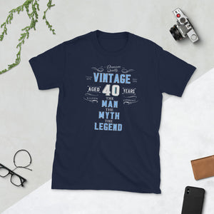 Mens Vintage 40th Birthday T-shirt For Him Aged 40 years old Short-Sleeve Unisex T-Shirt
