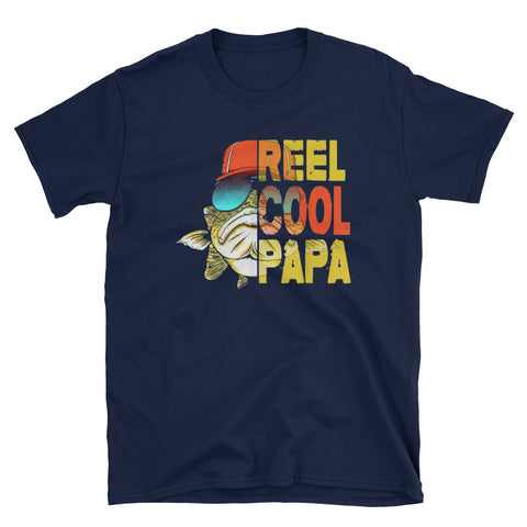 Image of Fishing Reel Cool Papa Short-Sleeve Unisex T-Shirt, Funny Fishing Gift For Dad and Grandpa in Father's Day 2019
