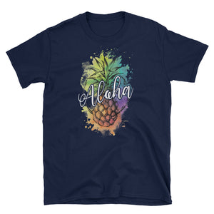 Aloha Beach PineappleShort-Sleeve Unisex T-Shirt, Vacation Shirt, Summer Shirt