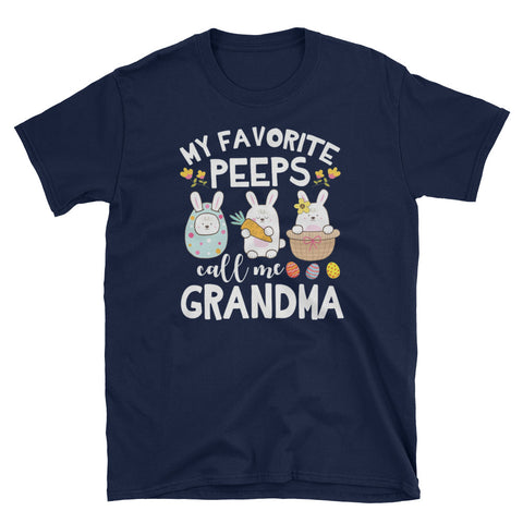 Image of My Favorite Peeps Call Me Grandma Unisex Softstyle T-Shirt, Funny Easter Day Gift For Grandma