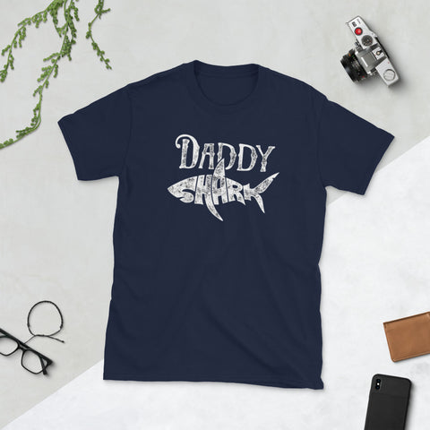 Image of Daddy Shark Fathers Day Gifts Family Matching Dad Short-Sleeve Unisex T-Shirt