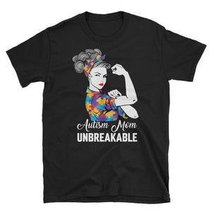 Autism Mom Unbreakable Short-Sleeve Unisex T-Shirt, Autism Awareness Gift For Mom, World Autism Awareness Day April 2, 2019