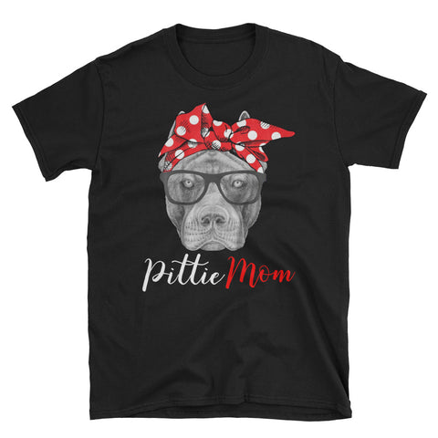 Image of Personalized Pittie Mom Short-Sleeve Unisex T-Shirt, Cute Pittie Lover For Dog Mom