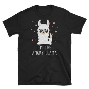 Funny I'm The Angry Llama Short-Sleeve Unisex T-Shirt, Cute Llama Shirt, Funny Graphic Tee