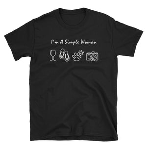 I'm A Simple Woman Short-Sleeve Unisex T-Shirt, Dog Mom Shirt, Selfie Shirt, Women Shirt