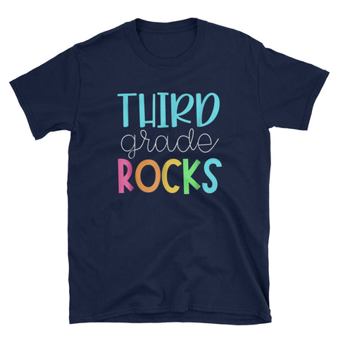 Image of Third Grade Rocks Short-Sleeve Unisex T-Shirt, Funny Teacher T-shirt