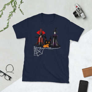 Wine Bottle Of Witchcraft Halloween Witch Vampire Pumpkin Short-Sleeve Unisex T-Shirt