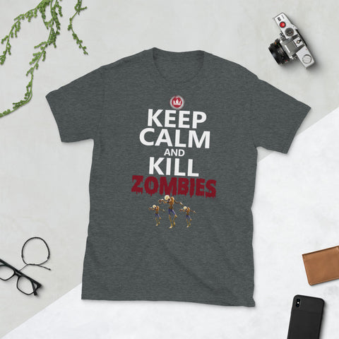 Image of Keep Calm and Kill Zombies Scary Halloween Short-Sleeve Unisex T-Shirt