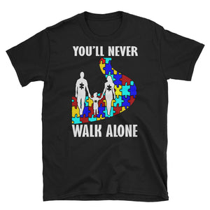 You'll Never Walk Alone Unisex Softstyle T-Shirt, Autism Parent T-shirt For Autism Awareness Day