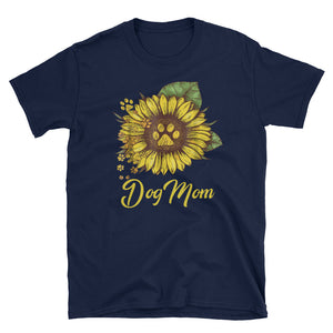 Personalized Dog Mom Sunflower Short-Sleeve Unisex T-Shirt, Sunflower Shirt For Women