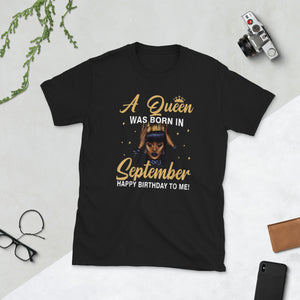 A Queen Was Born In September Birthday Short-Sleeve Unisex T-Shirt