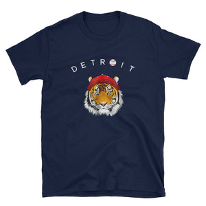 Distressed Tiger Mascot - Baseball Short-Sleeve Unisex T-Shirt