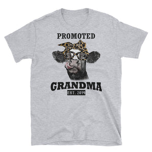Promoted To Grandma Est 2019 Short-Sleeve Unisex T-Shirt, Grandma Heifer Gift. Farmer Life Women Shirt