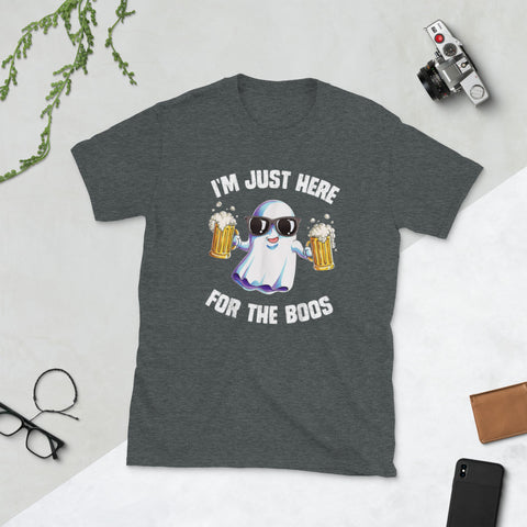 Image of I'm Just Here For The Boos Halloween Ghost Short-Sleeve Unisex T-Shirt