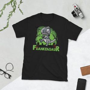 Frankensaur Dinosaur T-rex Zombie Halloween Short-Sleeve Unisex T-Shirt