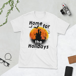 Home For The Holidays Halloween Home Moon Bat Spider Short-Sleeve Unisex T-Shirt
