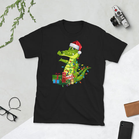 Image of Crocodile Christmas Matching Family Group Christmas Short-Sleeve Unisex T-Shirt