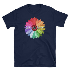 Love Is Love Daisy Lgbt Rainbow Short-Sleeve Unisex T-Shirt, LGBTQ Pride Shirt, Lesbian Shirt, Gay Shirt