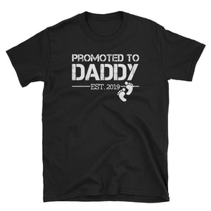 Personalized Promoted To Daddy Est 2019 Short-Sleeve Unisex T-Shirt, Father's Day Shirt For Daddy