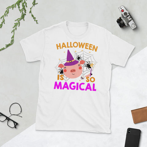Image of Halloween Witch Pig Halloween Is So Magical Short-Sleeve Unisex T-Shirt
