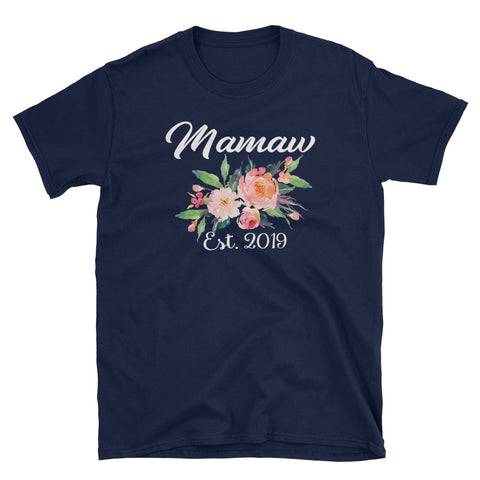 Image of Personalized Mamaw Est 2019 Short-Sleeve Unisex T-Shirt, Gift for New Mamaw, Grandma, GiGi, Nana, Grammy ...
