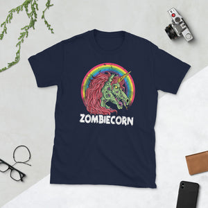 Zombiecorn Zombie Unicorn Halloween Rainbow Short-Sleeve Unisex T-Shirt