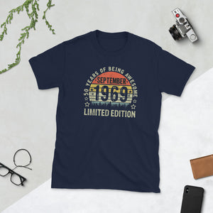 Born September 1969 Limited Edition T-Shirt 50th Birthday Short-Sleeve Unisex T-Shirt