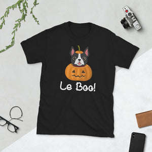 Le Boo Cute French Bulldog Halloween Short-Sleeve Unisex T-Shirt